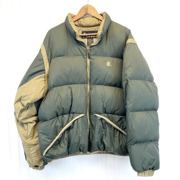 Rocky Mens‎ 2XL Down Puffer Convertible Jacket Vest Olive Green Tan Winter FLAW - Picture 1 of 14